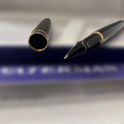 Waterman black and gold ballpoint pen with dedicated case and stained outer paper box