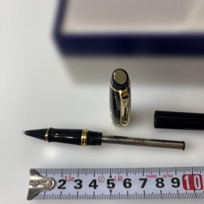 Waterman black and gold ballpoint pen with dedicated case and stained outer paper box