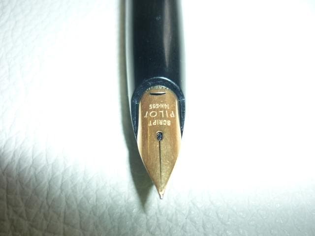 Pilot E-300 fountain pen with 14K-585 nib, cartridge ink, silver body, engraved PILOT E-300 GR 03