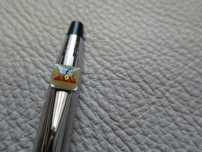 Set of three Cross Classic Century metal ballpoint pens on white background