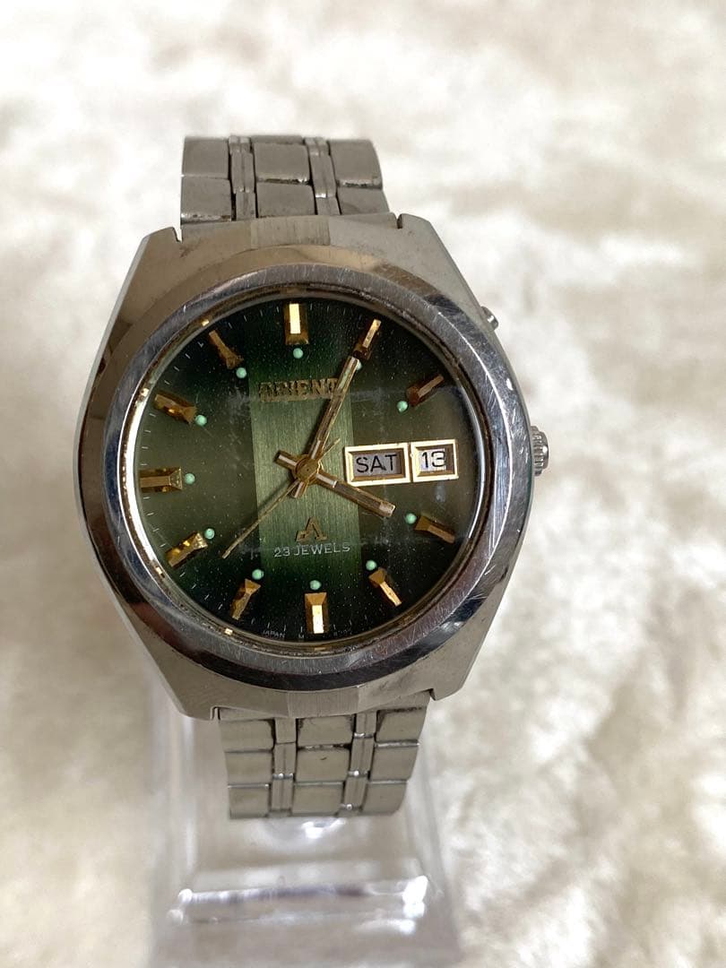 ORIENT 23石 グリーン文字盤 Automatic Men's Watch — Japanese