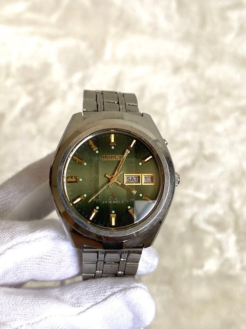 ORIENT 23石 グリーン文字盤 Automatic Men's Watch — Japanese