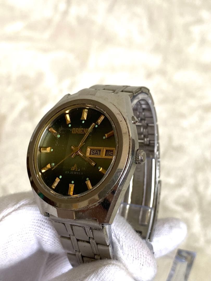 ORIENT 23石 グリーン文字盤 Automatic Men's Watch — Japanese