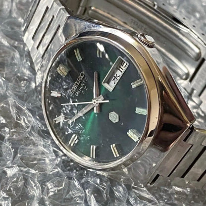 SEIKO QZ グリーンサンレイ 1974 Quartz Men's Watch — Japanese