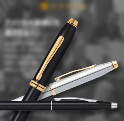 Cross Classic Century 0.7mm ballpoint pen with slim body and Meisei University logo and bonus Cross ballpoint pen
