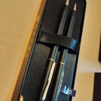 Cross Classic Century 0.7mm ballpoint pen with slim body and Meisei University logo and bonus Cross ballpoint pen