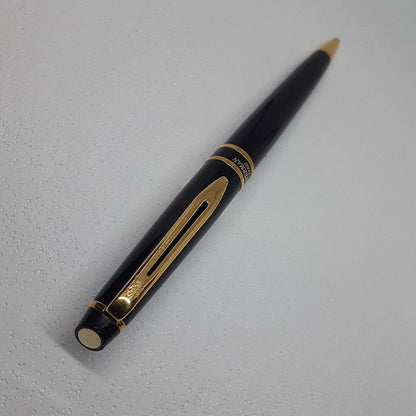 WATERMAN Expert ES Black ballpoint pen with gold decoration and metal body