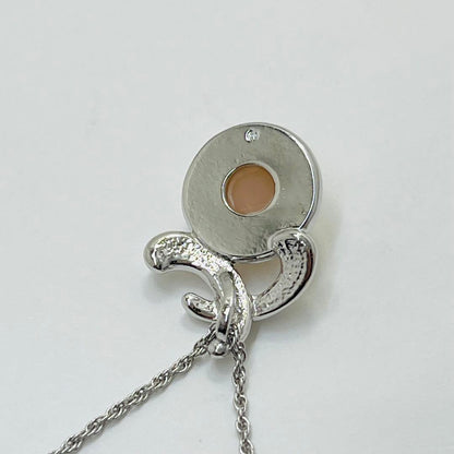 Tasaki Silver Necklace with 12.8mm round white Mabe Pearl pendant