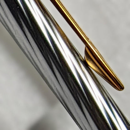 Waterman Ballpoint Pen Silver and Gold model 62246 showing sleek silver and gold finish with 130 mm length