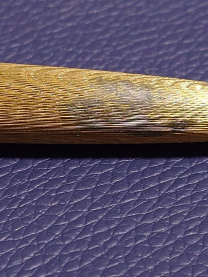 Used Waterman C/F fountain pen with 18K nib showing plating peeling and no cartridge included