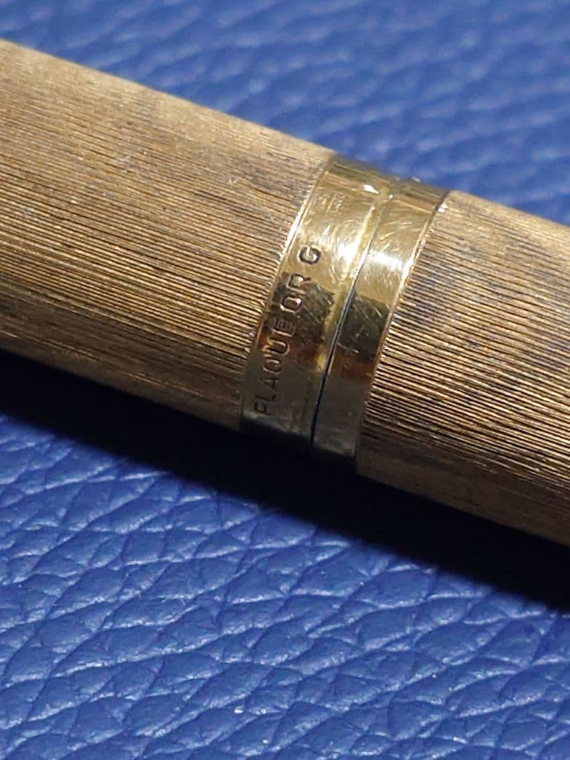 Used Waterman C/F fountain pen with 18K nib showing plating peeling and no cartridge included