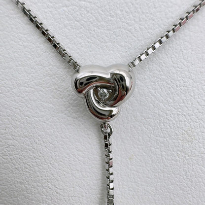 Tasaki silver SV925 pearl necklace with 7mm pearl and 0.01ct diamond on adjustable 39-42cm chain