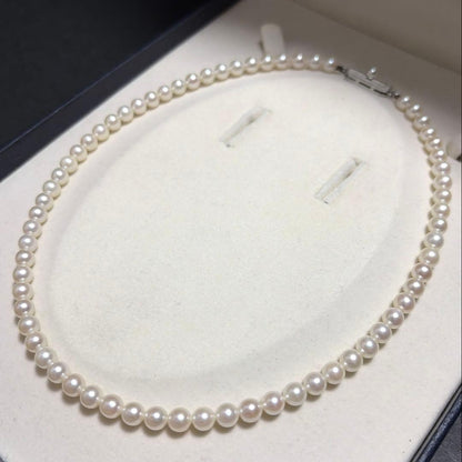 MIKIMOTO Akoya Pearl Necklace featuring 5.0-5.5mm diameter genuine pearls with high luster on a 38cm string
