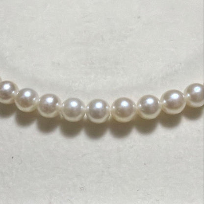 MIKIMOTO Akoya Pearl Necklace featuring 5.0-5.5mm diameter genuine pearls with high luster on a 38cm string