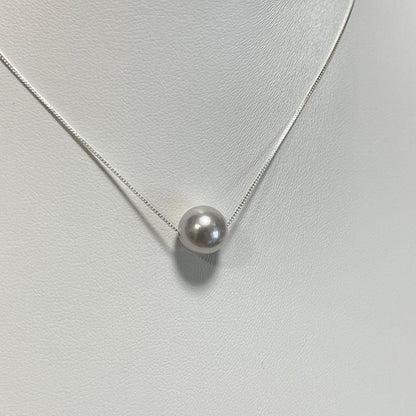 Akoya Pearl Natural single pearl necklace with S925 silver chain, 5.8-9 mm pearls, 42 cm length