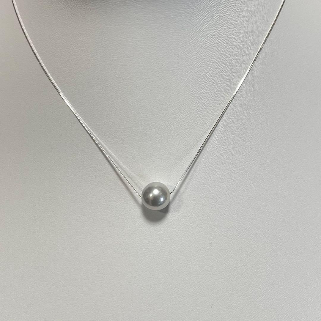 Akoya Pearl Natural single pearl necklace with S925 silver chain, 5.8-9 mm pearls, 42 cm length