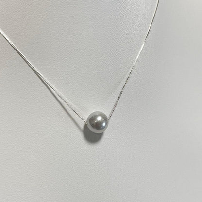 Akoya Pearl Natural single pearl necklace with S925 silver chain, 5.8-9 mm pearls, 42 cm length