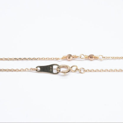 Agete K10 Mirror Ball Long Necklace with 80cm gold chain displayed on white background