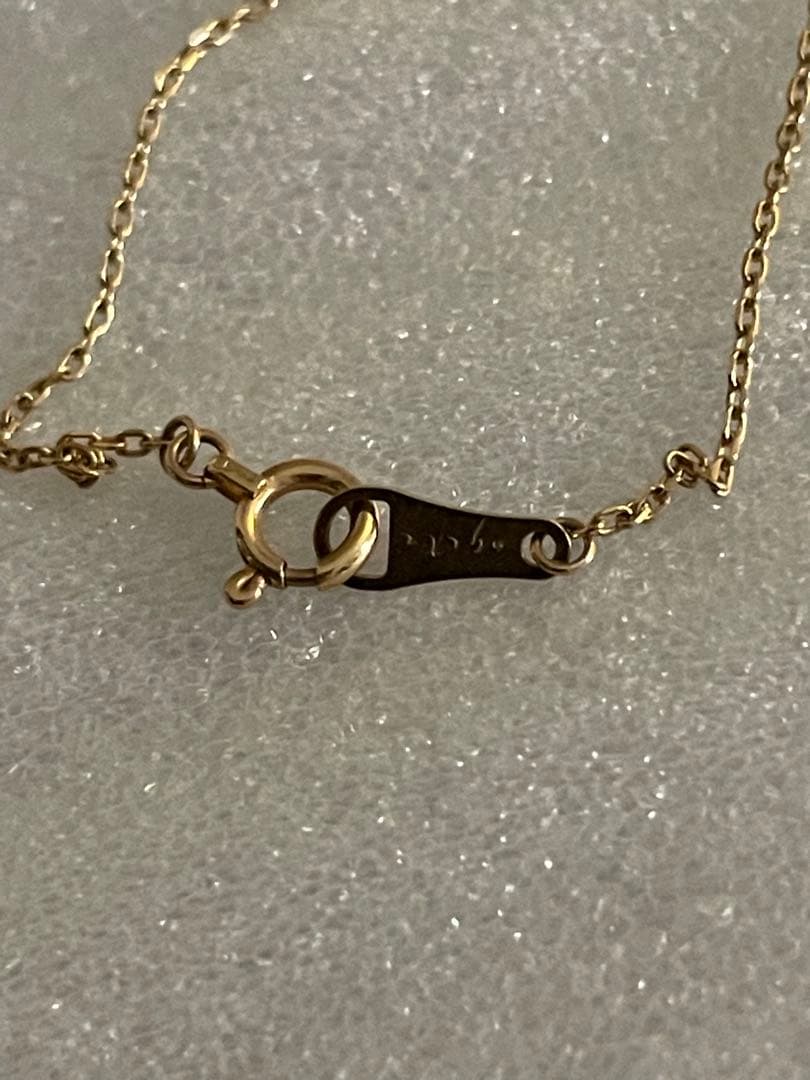 Agete K10 Mirror Ball Long Necklace with 80cm gold chain displayed on white background