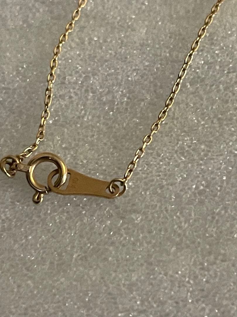 Agete K10 Mirror Ball Long Necklace with 80cm gold chain displayed on white background