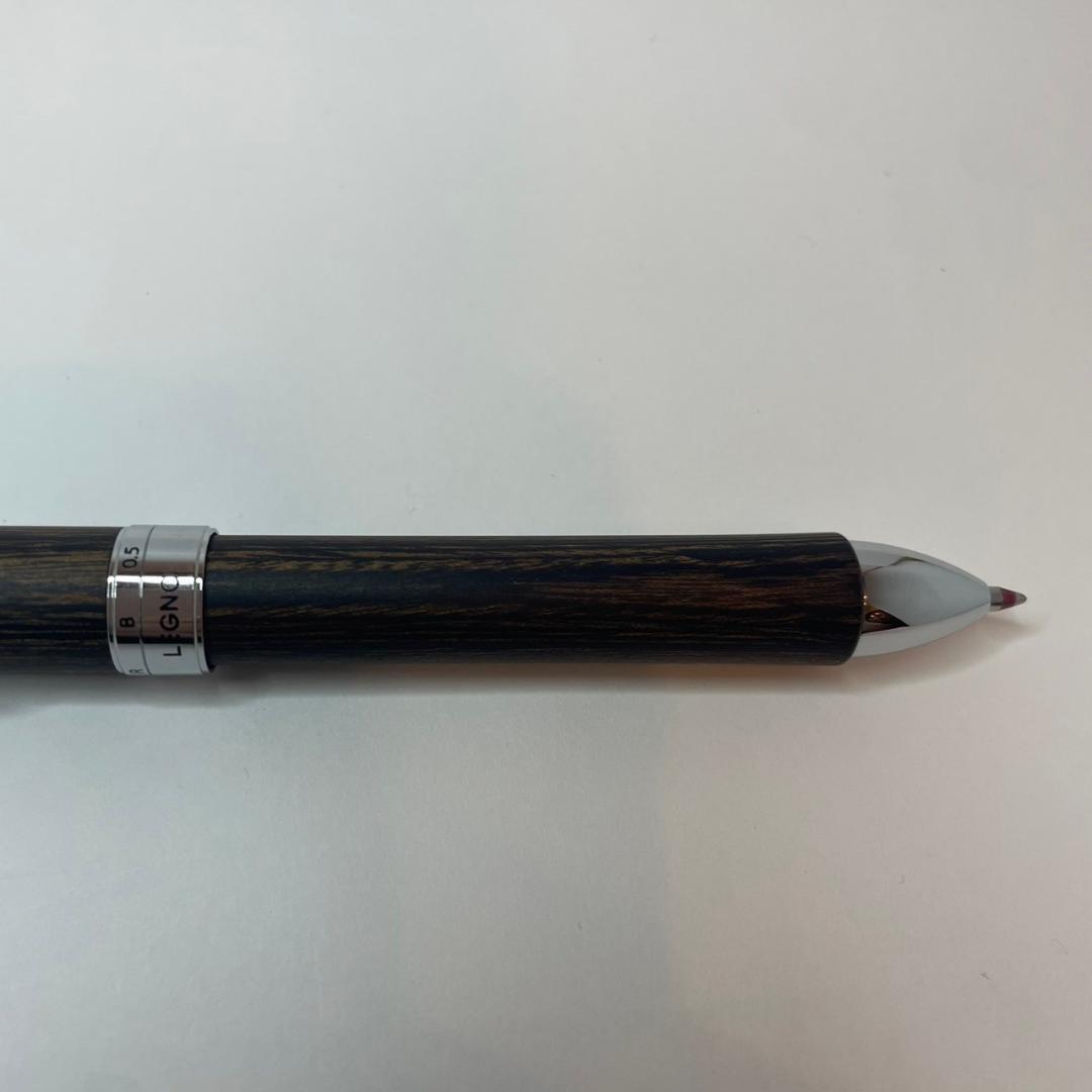 Pilot 2+1 LEGNO multi-functional pen and pencil with wooden body and fine 0.7mm ballpoint tips in black and red