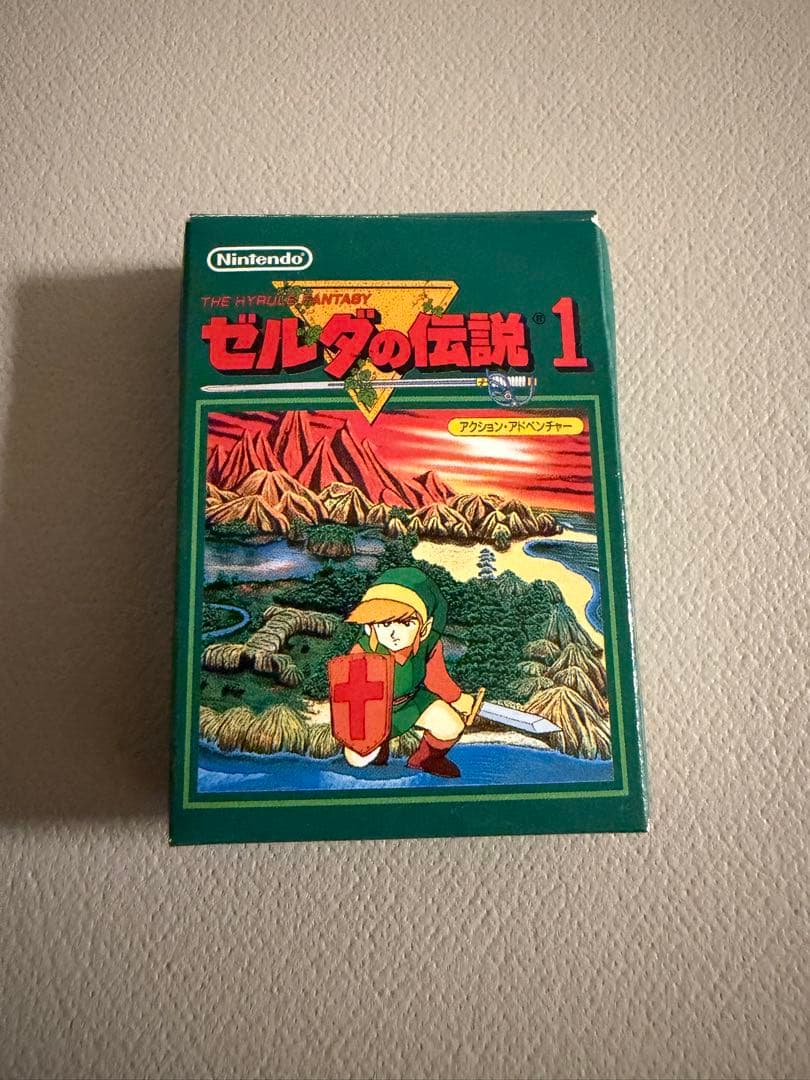 Nintendo Famicom Mini Collection Box with 10 software titles including Zelda showing signs of wear