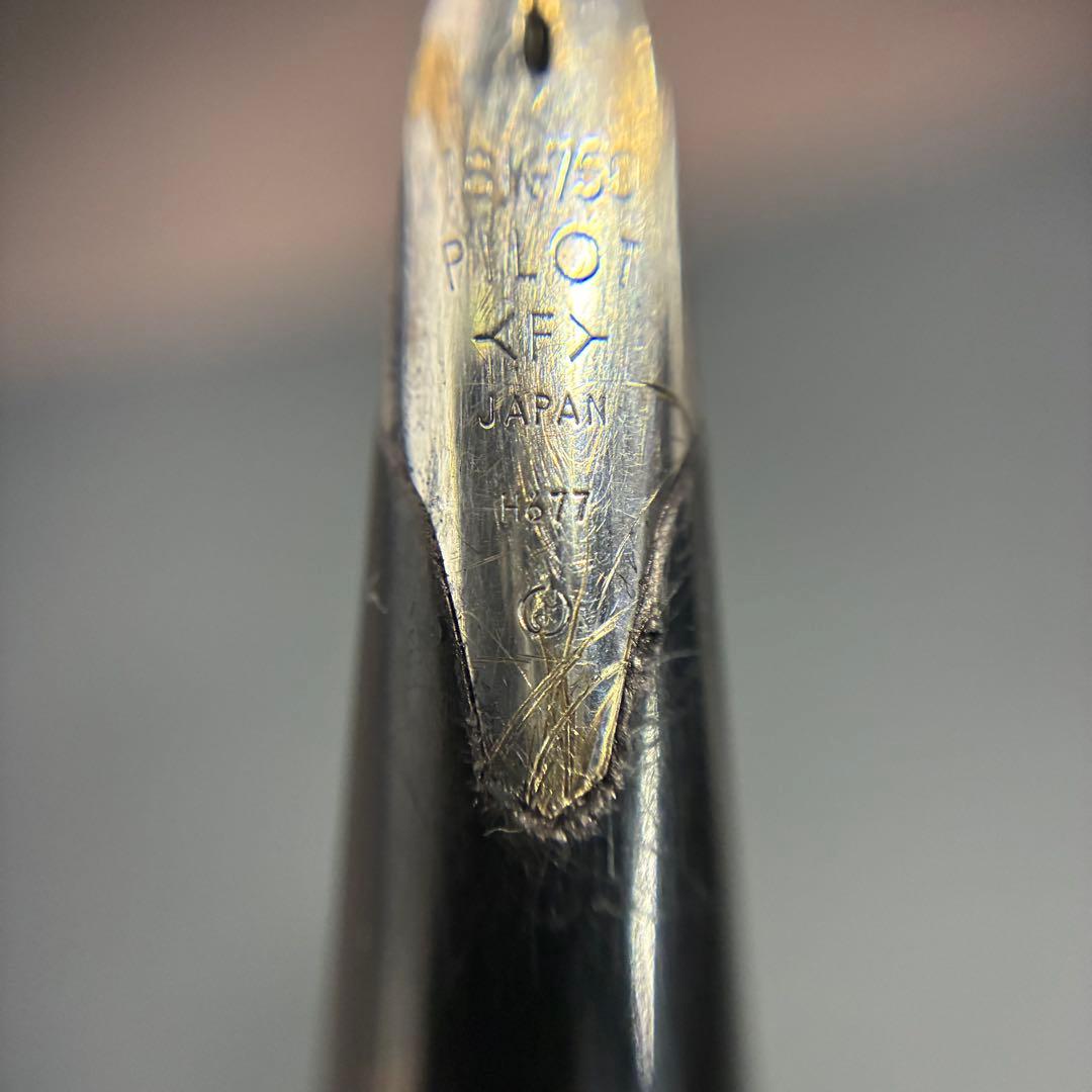 Pilot sterling silver fountain pen with silver body and classic nib shown on white background