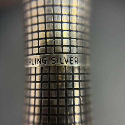 Pilot sterling silver fountain pen with silver body and classic nib shown on white background