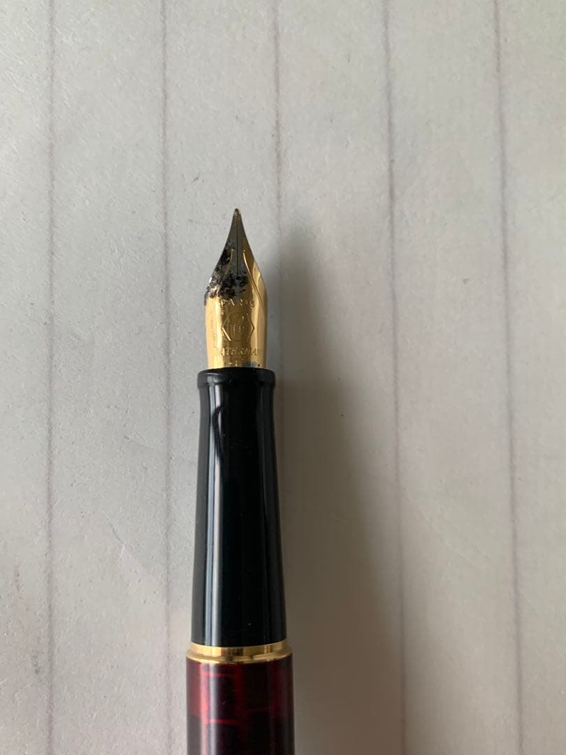 Waterman fountain pen discontinued model showing plated wear on the pen tip