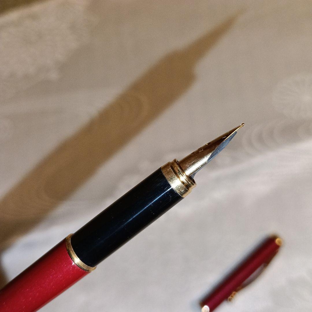 Red PILOT Cavalier fountain pen with fine nib, made in Japan