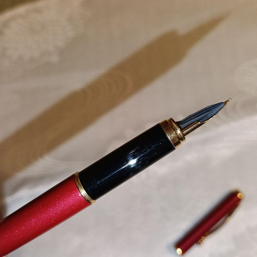 Red PILOT Cavalier fountain pen with fine nib, made in Japan