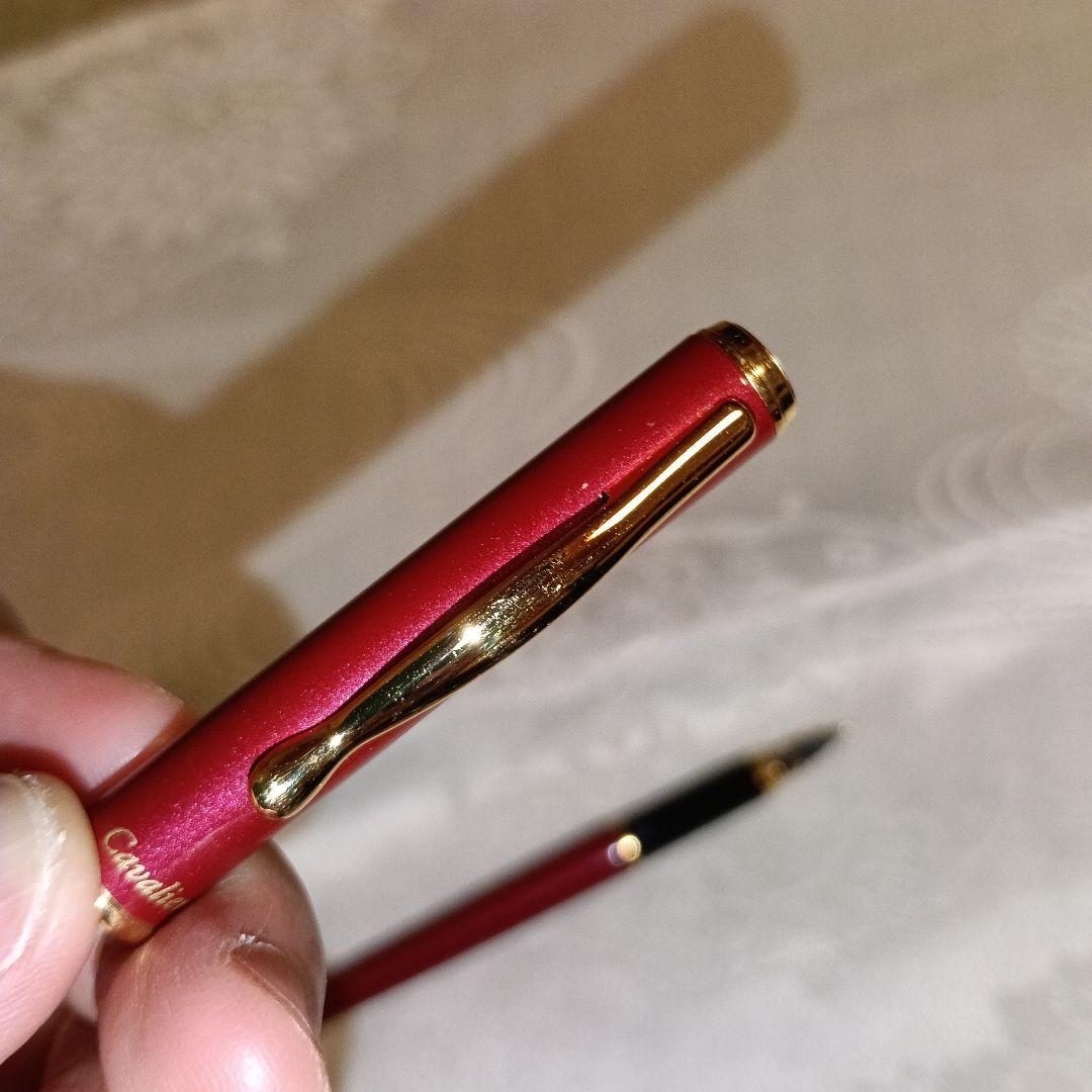 Red PILOT Cavalier fountain pen with fine nib, made in Japan