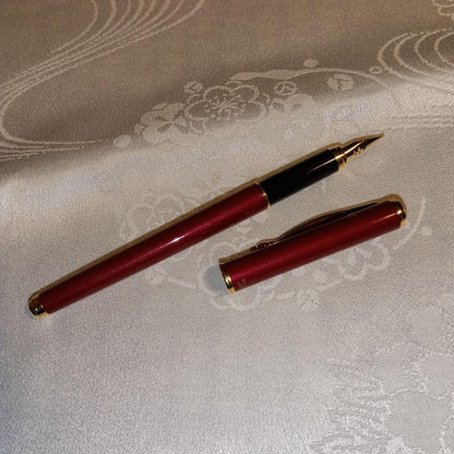 Red PILOT Cavalier fountain pen with fine nib, made in Japan