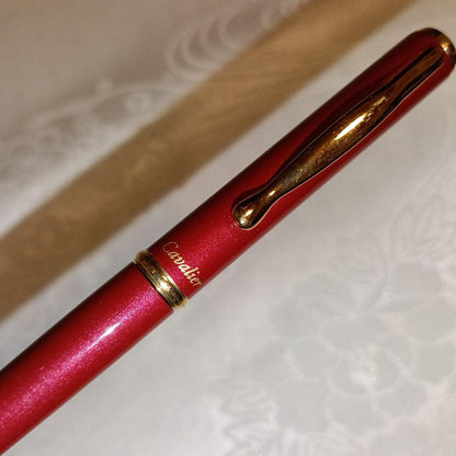 Red PILOT Cavalier fountain pen with fine nib, made in Japan