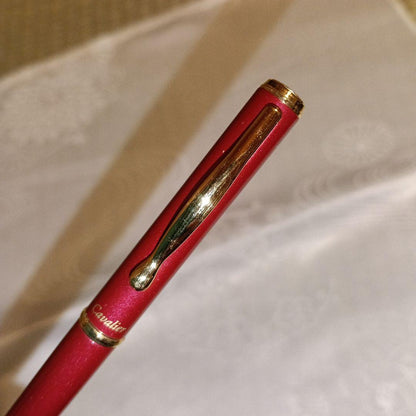 Red PILOT Cavalier fountain pen with fine nib, made in Japan