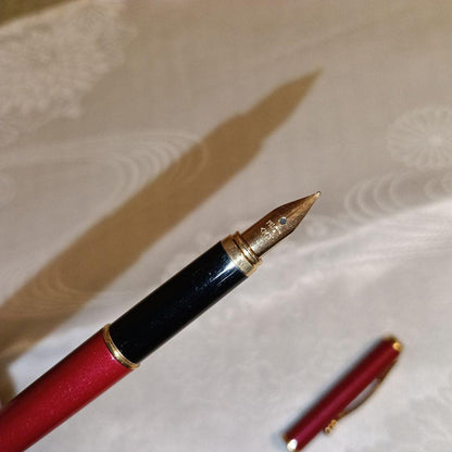 Red PILOT Cavalier fountain pen with fine nib, made in Japan