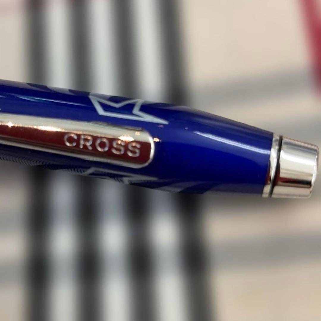 CROSS Marvel Captain America blue ballpoint pen with silver accents on white background
