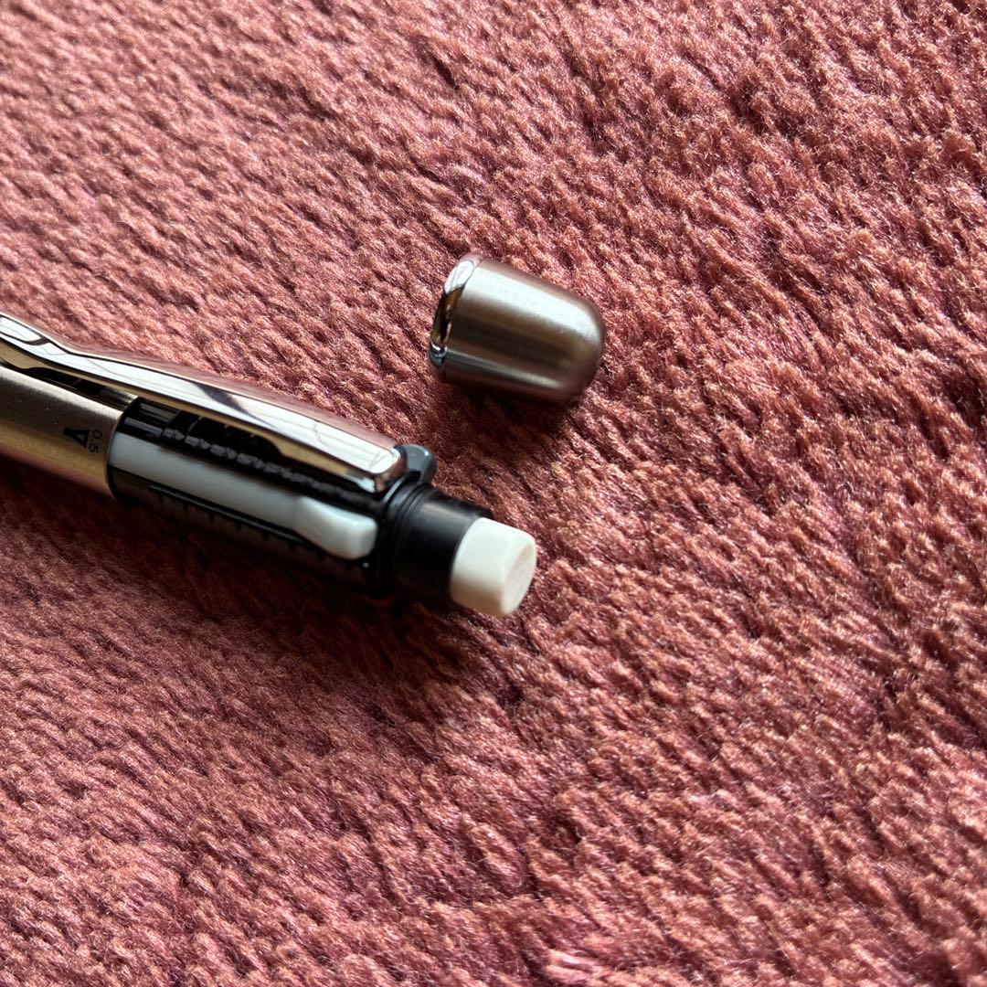 Pilot 2+1 Midy multi-function pen with stainless steel body showing rotating mechanism