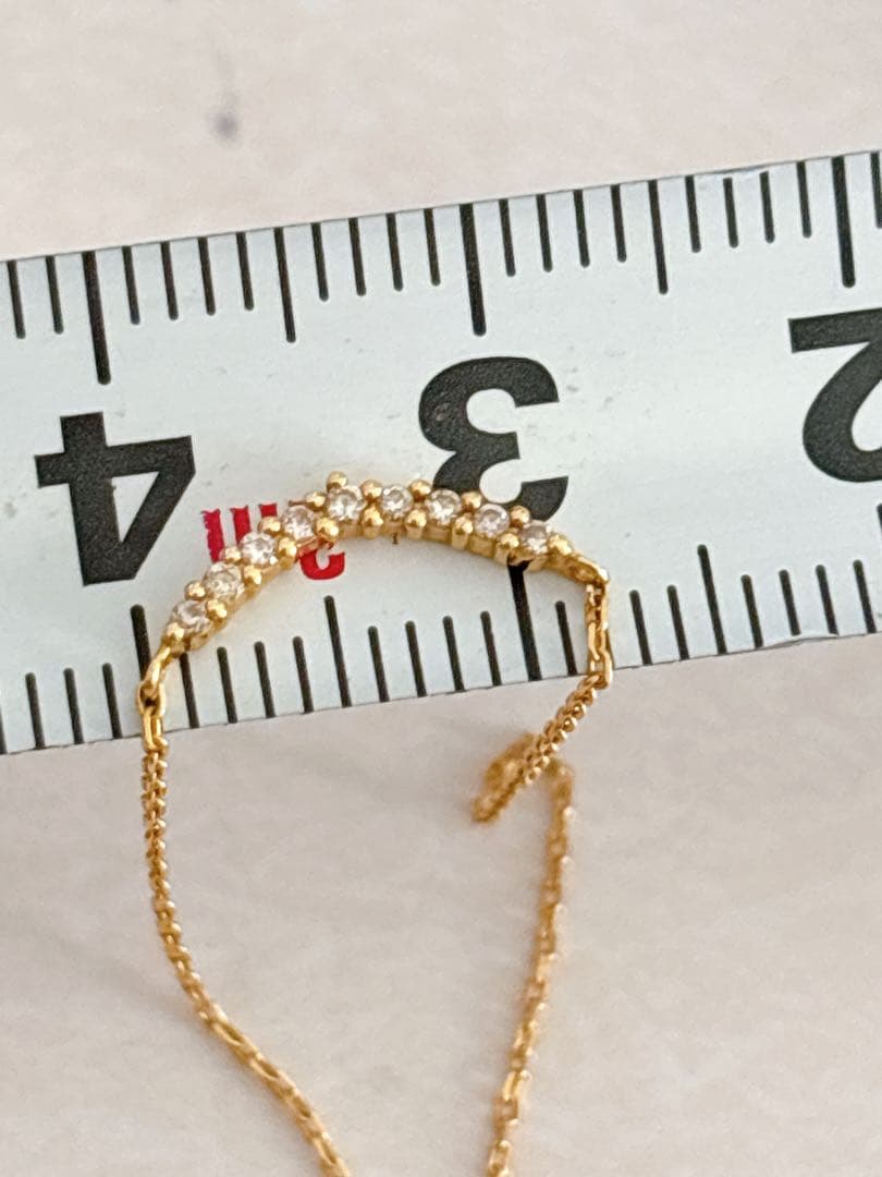 agete Diamond Necklace K18YG with 0.04ct diamond and 40cm yellow gold chain