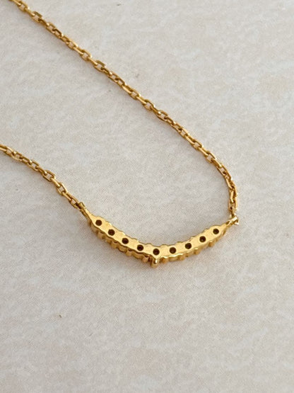 agete Diamond Necklace K18YG with 0.04ct diamond and 40cm yellow gold chain