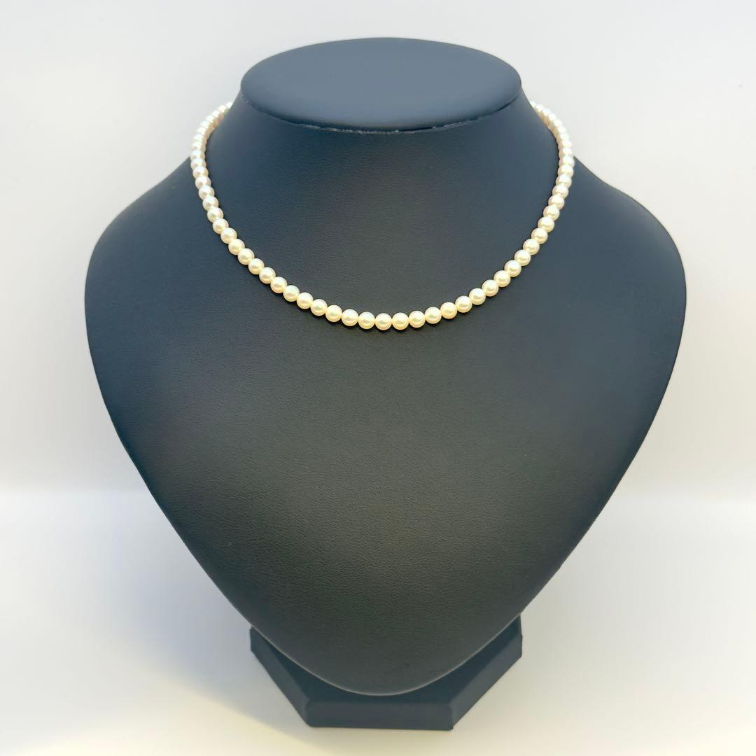 Mikimoto silver necklace with baby pearls sized 4.4-4.9mm, 36 cm length