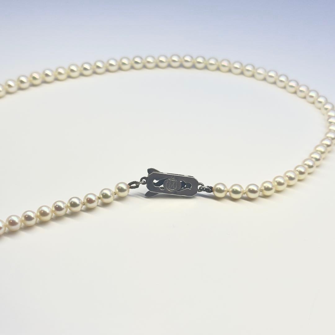 Mikimoto silver necklace with baby pearls sized 4.4-4.9mm, 36 cm length