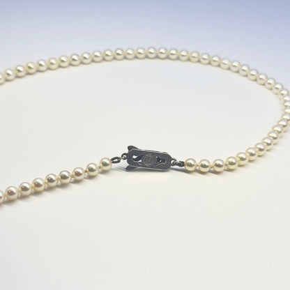 Mikimoto silver necklace with baby pearls sized 4.4-4.9mm, 36 cm length