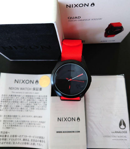NIXON THE QUAD NEON ORANGE NYLON Quartz Men's Watch — Japanese