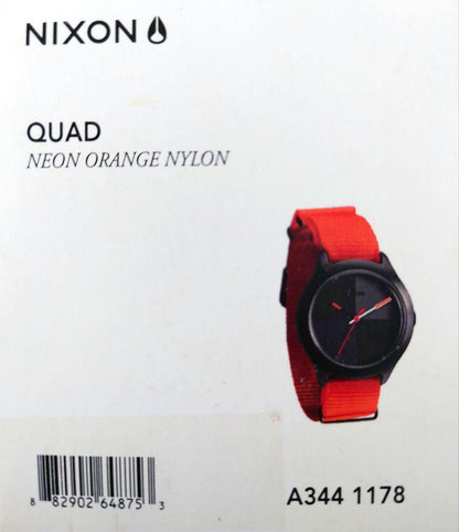 NIXON THE QUAD NEON ORANGE NYLON Quartz Men's Watch — Japanese