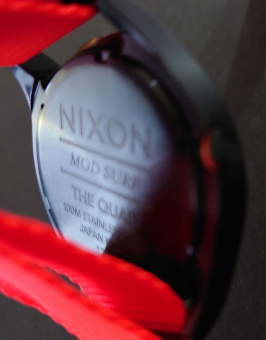 NIXON THE QUAD NEON ORANGE NYLON Quartz Men's Watch — Japanese