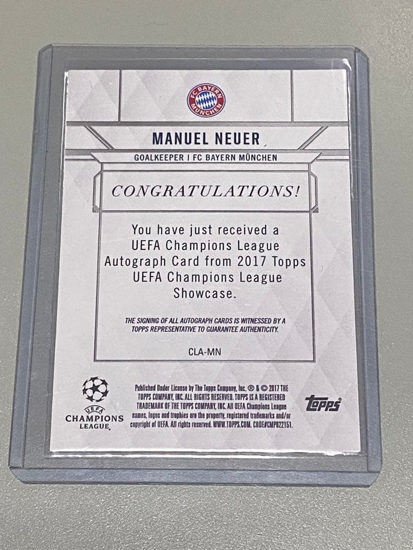 Soccer Sign Card Manuel Neuer — Japanese