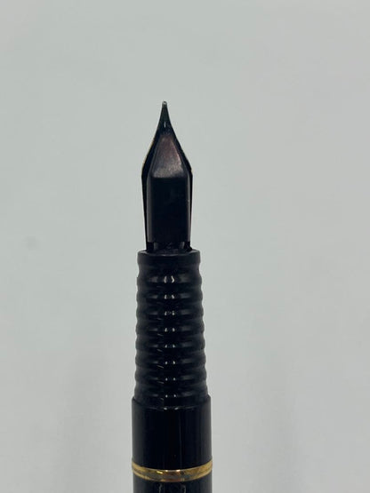 Waterman Fountain Pen Black with fine nib shown from side angle on white background