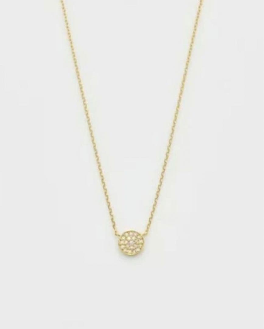 Agete K18 micro setting diamond necklace with clasp and 40cm adjustable chain
