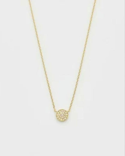 Agete K18 micro setting diamond necklace with clasp and 40cm adjustable chain